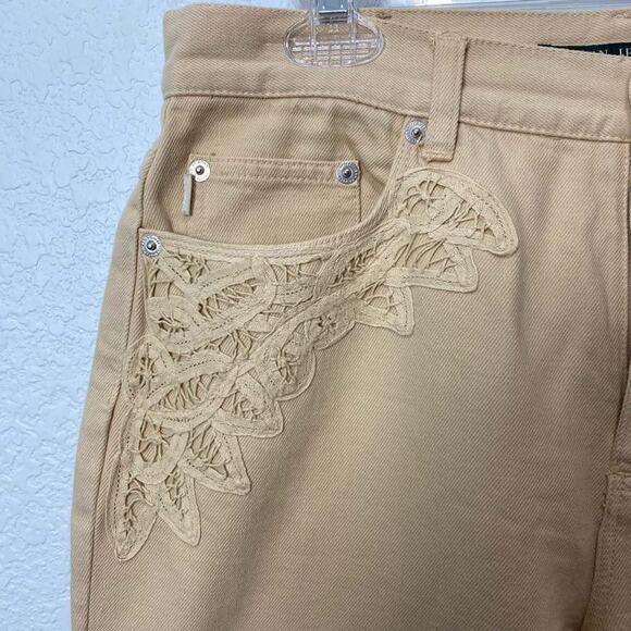 Lauren Jeans Co. By Ralph Lauren Lace Embellished Denim Jeans Size 8 - Picture 3 of 9